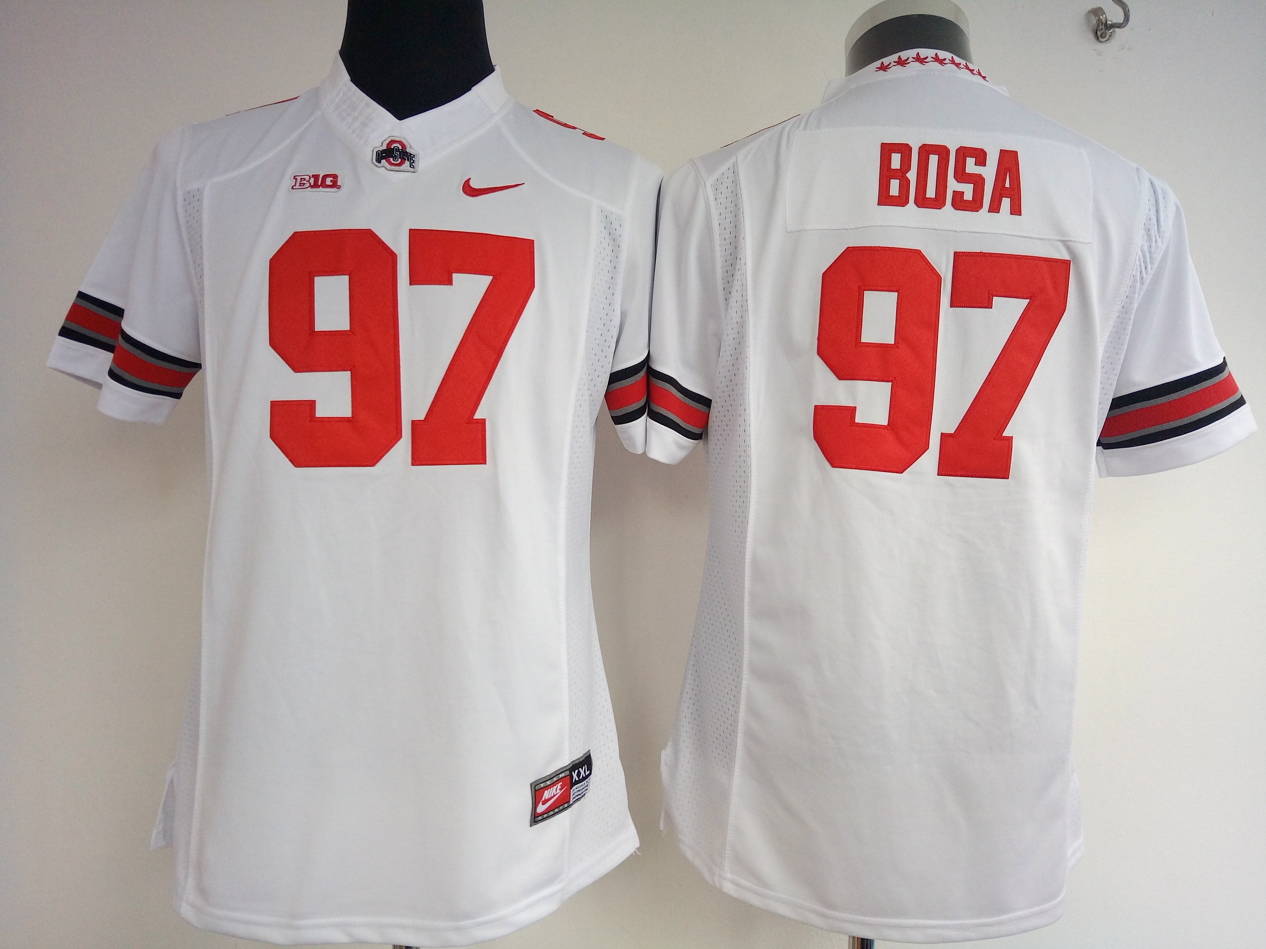 NCAA Womens Ohio State Buckeyes White 97 bosa jerseys